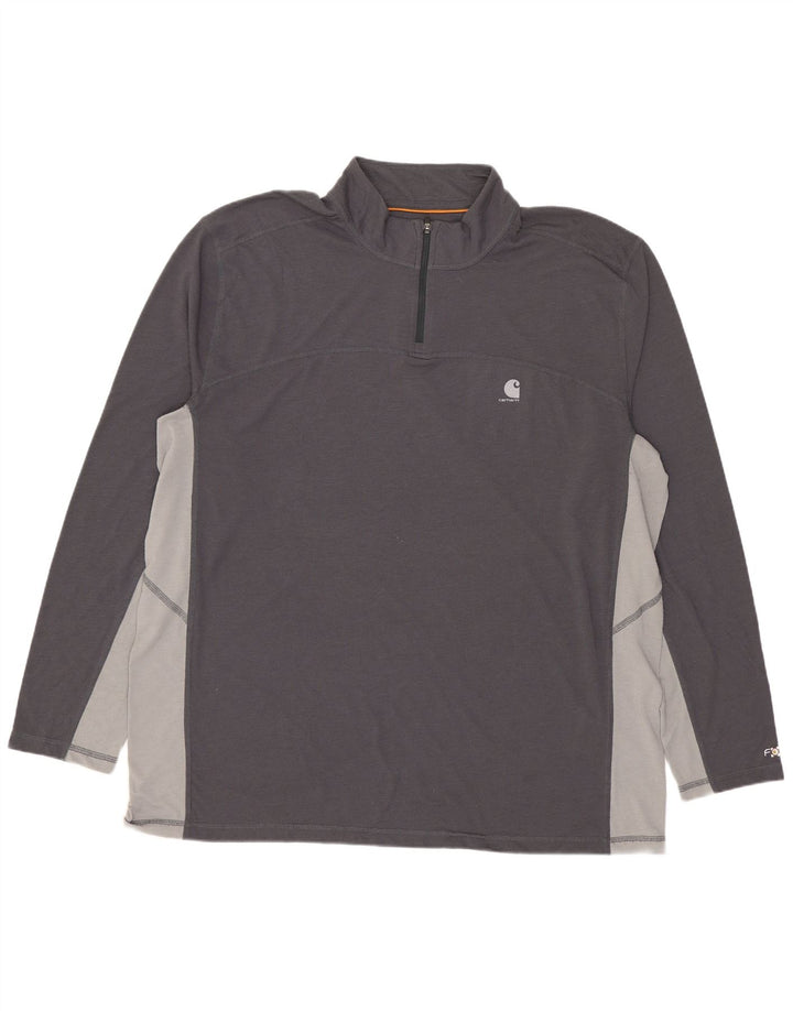 Carhartt Herren-Pullover-Trainingsanzugoberteil mit Reißverschluss, XL, Grau, Farbblock