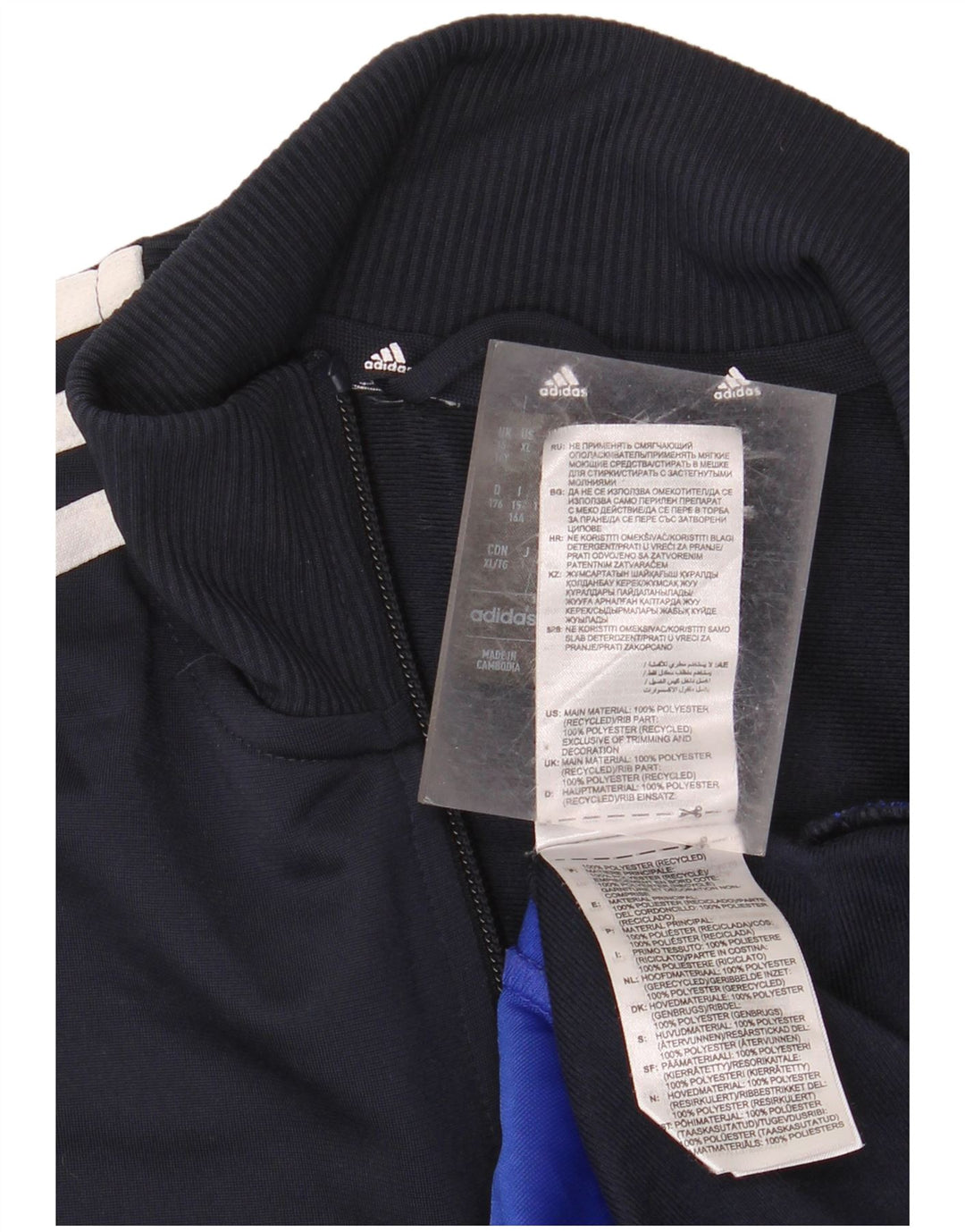 ADIDAS Jungen Aeroready Trainingsanzug Top Jacke 15-16 Jahre Marineblau