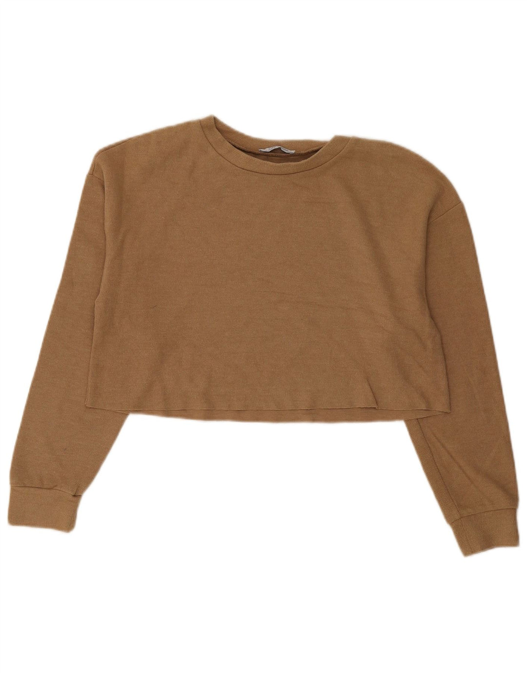 Zara Damen Trafaluc Übergroßes Crop Top Kleine braune Baumwolle
