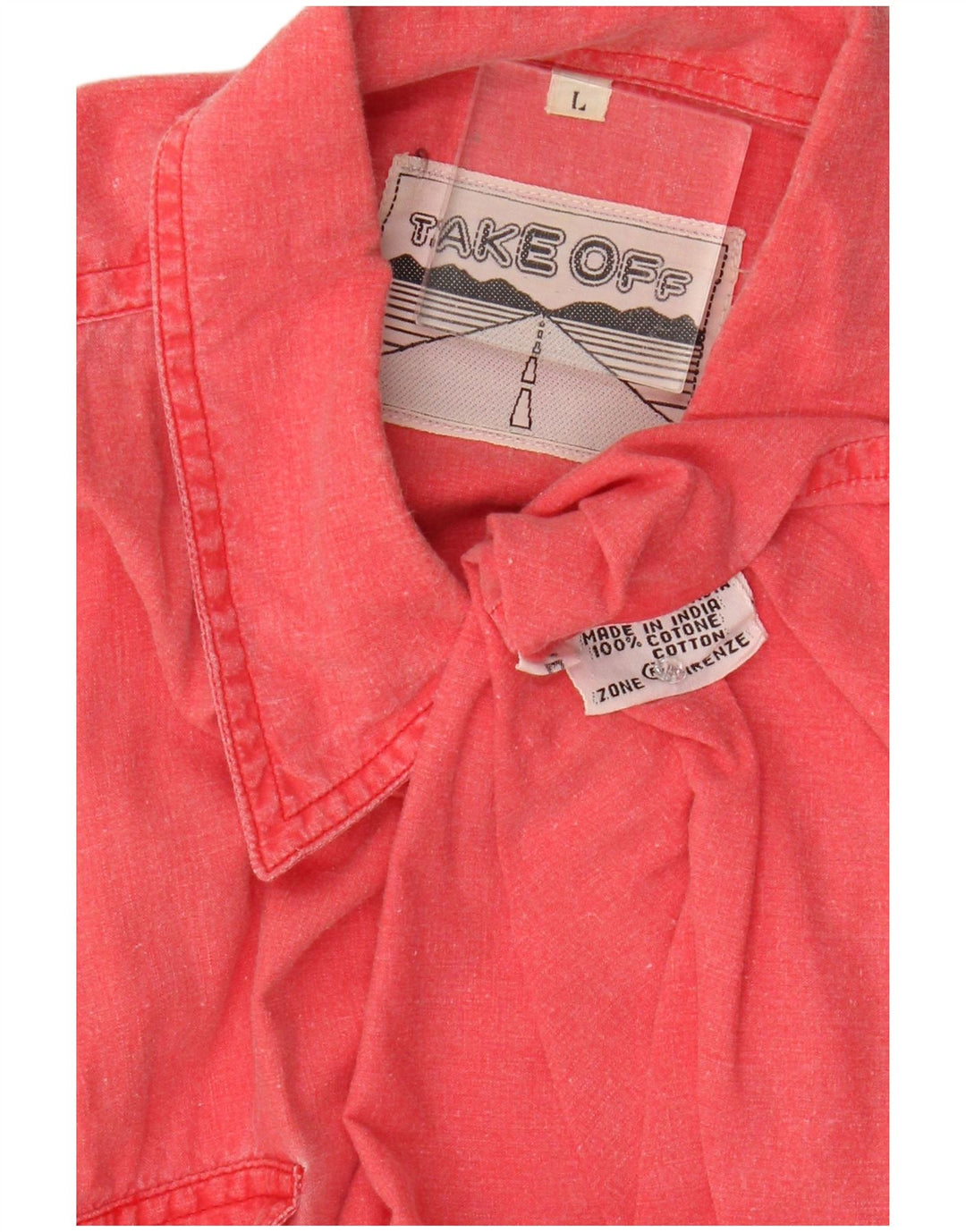 Vintage Herren-Hemd mit entspannter Passform, große rosa Baumwolle