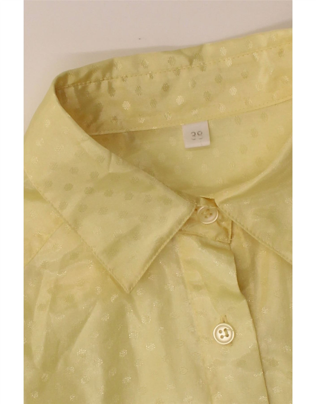 VINTAGE Womens Loose Fit Shirt Blouse EU 38 Medium Yellow Spotted Vintage Vintage and Second-Hand Vintage from Messina Hembry 