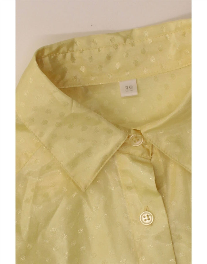 VINTAGE Womens Loose Fit Shirt Blouse EU 38 Medium Yellow Spotted Vintage Vintage and Second-Hand Vintage from Messina Hembry 