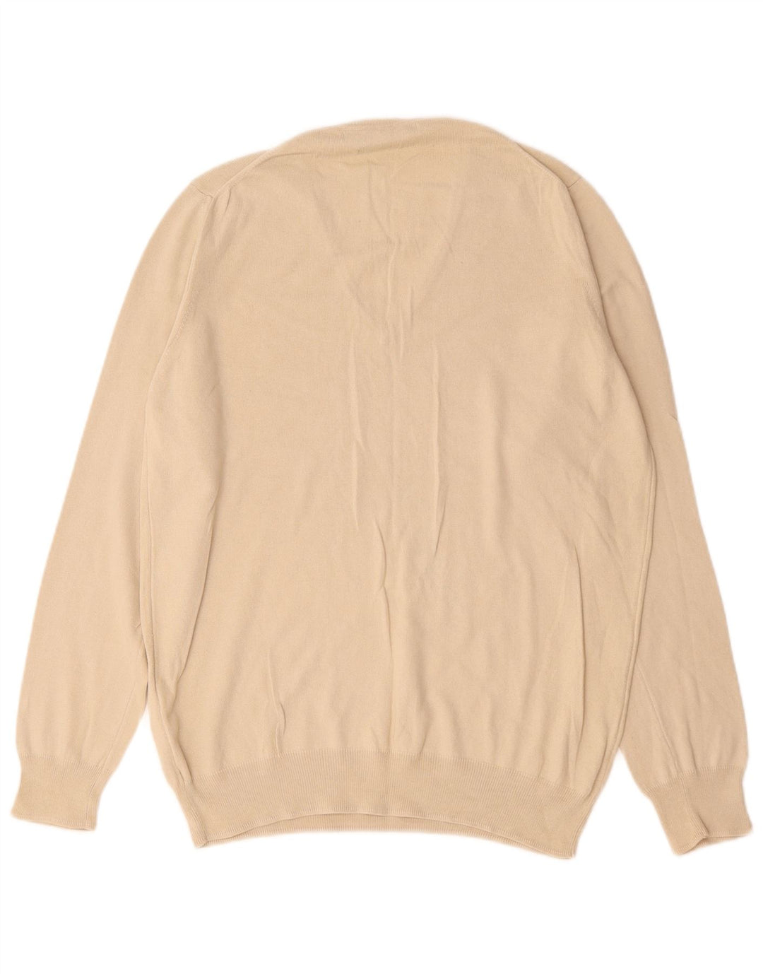 Zara Herren-Pullover mit V-Ausschnitt aus mittelbeiger Baumwolle