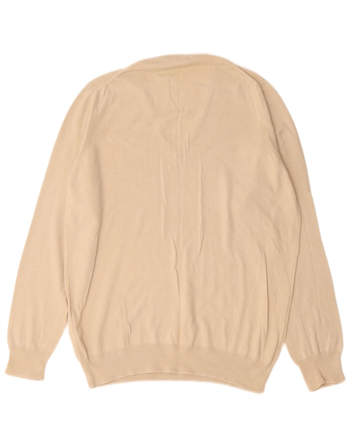 Zara Herren-Pullover mit V-Ausschnitt aus mittelbeiger Baumwolle