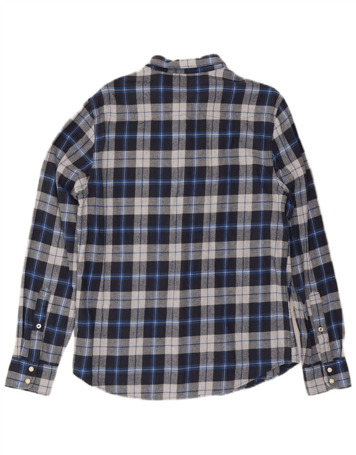 Lee Herren-Flanellhemd mit normaler Passform, mittelblau karierte Baumwolle