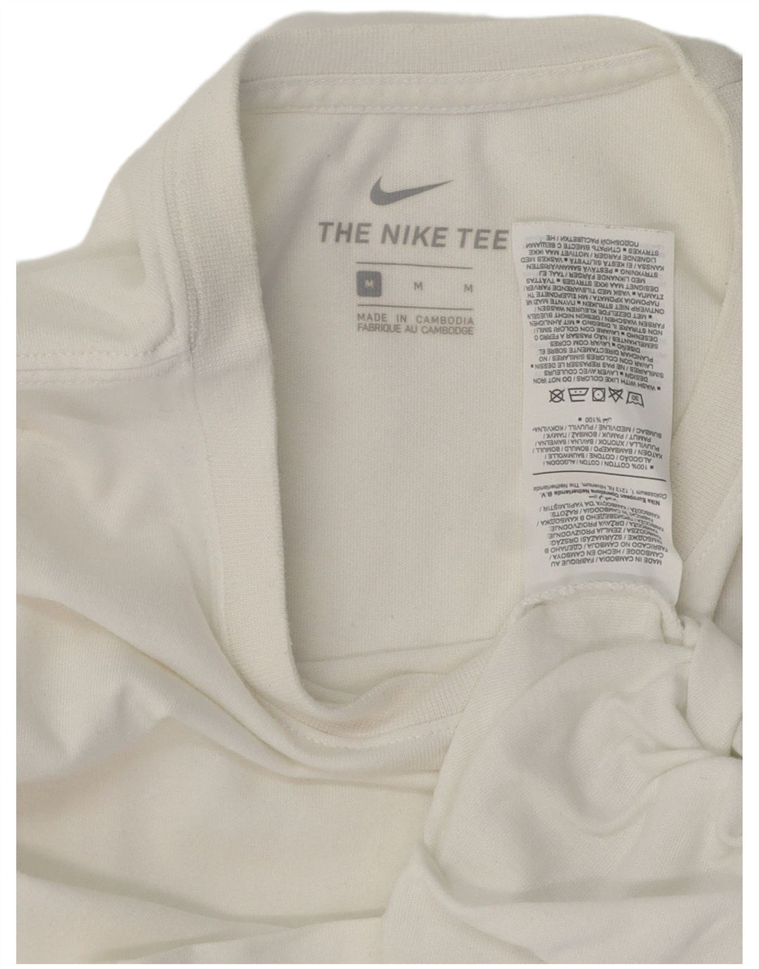 Nike Herren T-Shirt Top aus mittelweißer Baumwolle