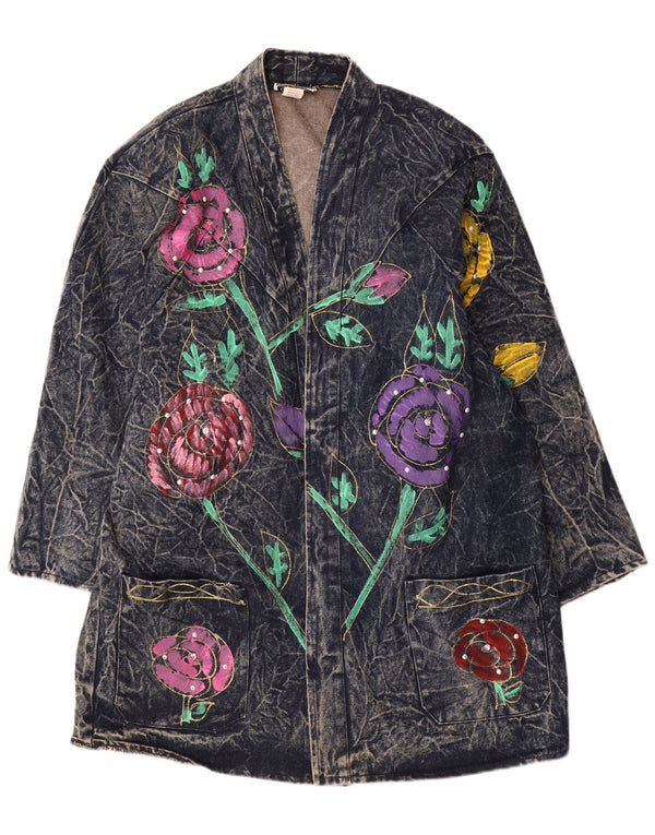 CHRISTIE OF CALIFORNIA Übergroßer Jeansmantel für Damen US 14 XL Marineblau