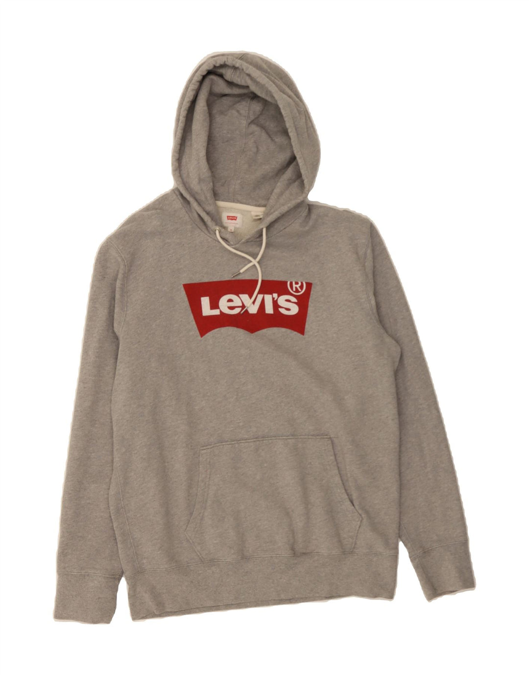LEVI'S Mens Graphic Hoodie Jumper Medium Grey Cotton Vintage Levi's and Second-Hand Levi's from Messina Hembry 