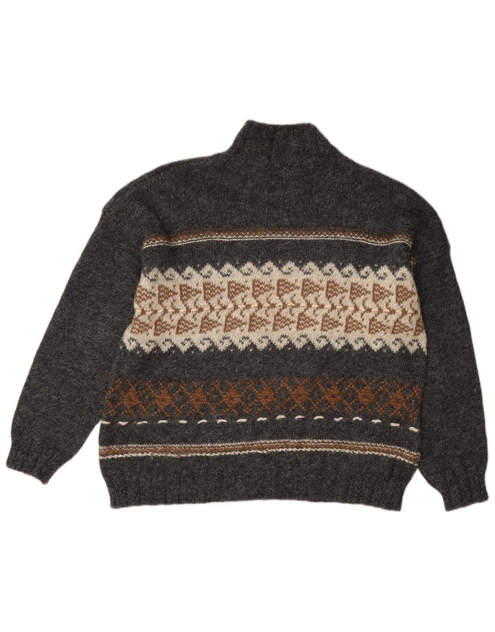 Sisley Damen-Pullover mit Rollkragen, Gr. 40, groß, grau, geometrisch