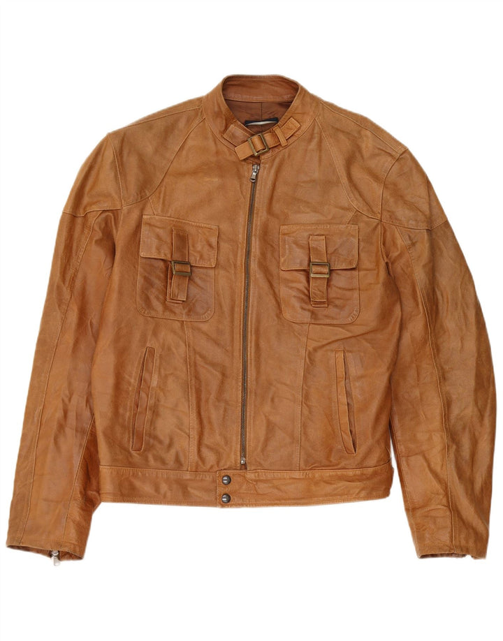 Vintage Herren Lederjacke UK 38 Mittelbraunes Leder