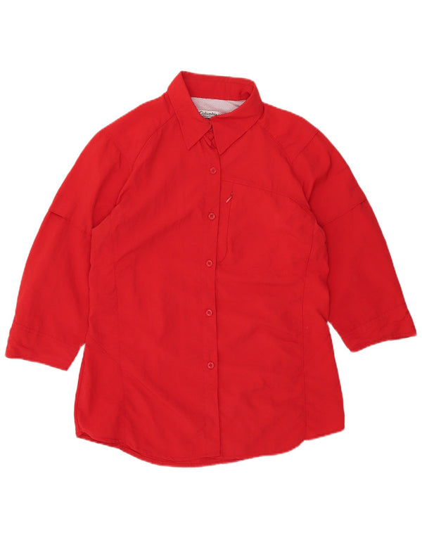 Columbia Damen-Hemd mit 3/4-Ärmeln, UK 18, XL, rotes Nylon