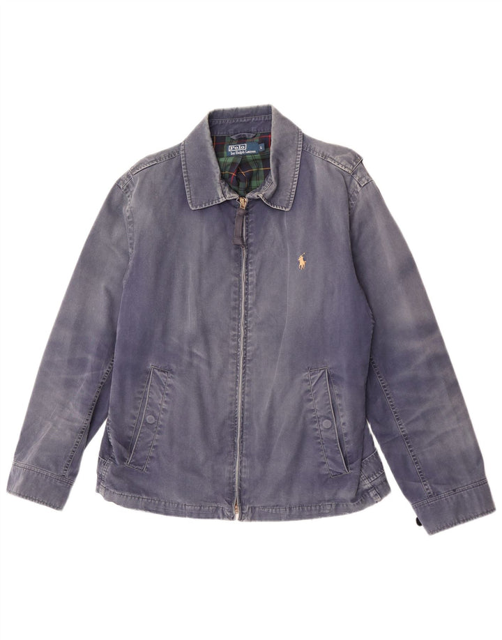 Polo Ralph Lauren Herren Bomberjacke UK 40 Große blaue Baumwolle