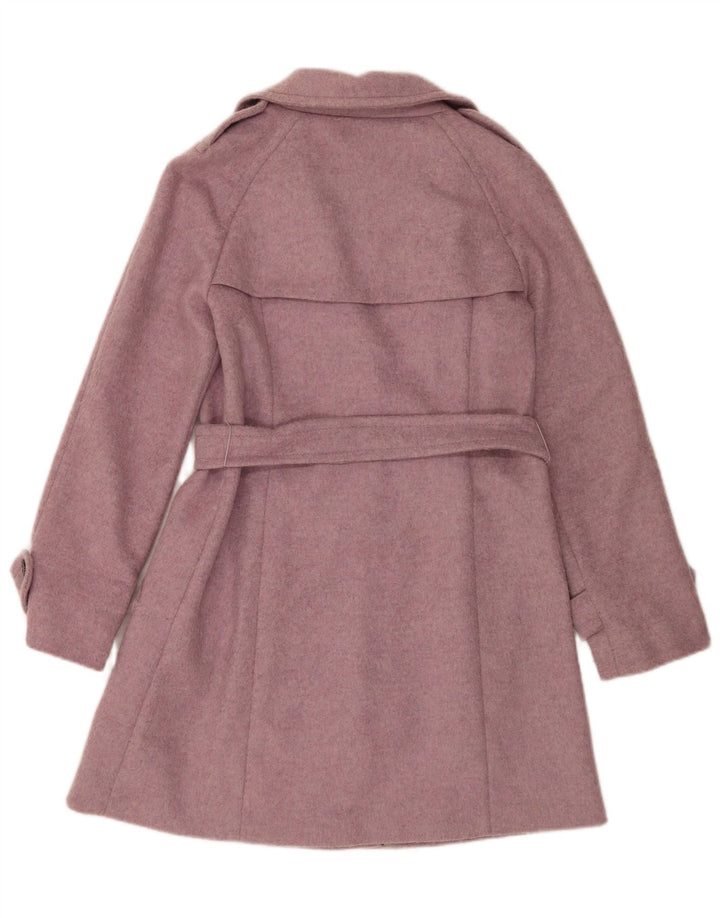 Max Mara Damen-Wochenend-Trenchcoat in Übergröße, UK 6, XS, rosafarbene Schurwolle