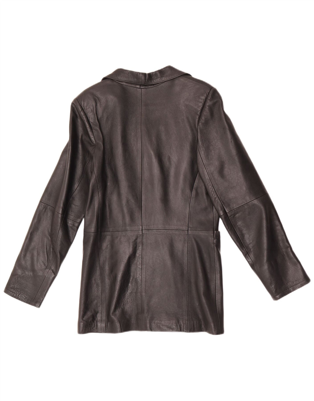 Vintage Damen 5 Knopf Leder Blazer Jacke UK 8 Small Schwarz