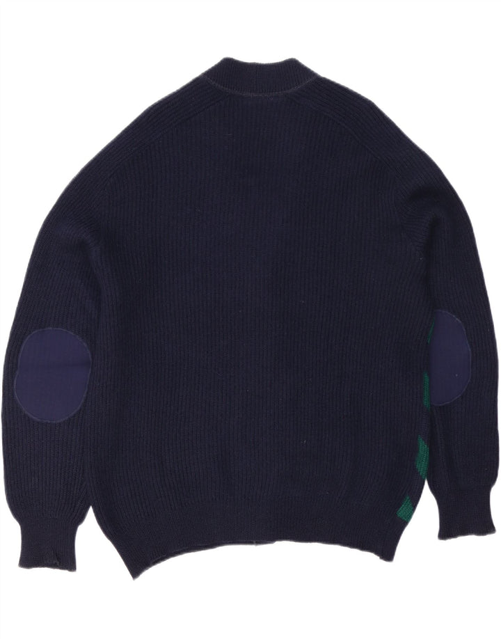 Vintage Herren Cardigan Pullover XL Marineblau gestreift