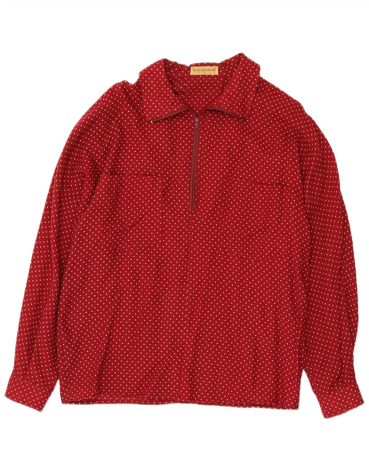Nazareno Gabrielli Damen Pullovershirt IT 46 Große rot gefleckte Wolle