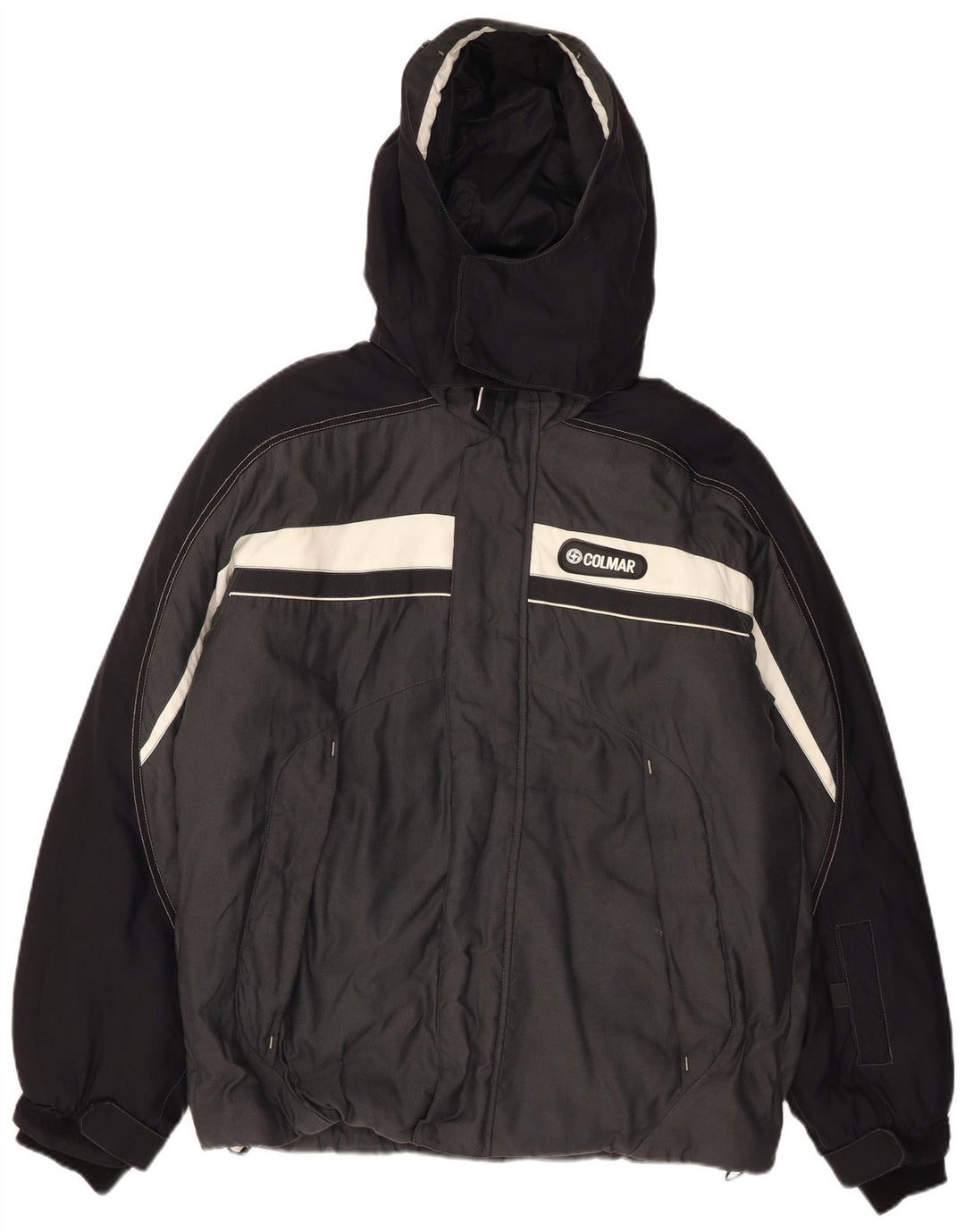 Colmar Herren-Skijacke mit Kapuze, lockere Passform, Größe 46, klein, Grau, Farbblock