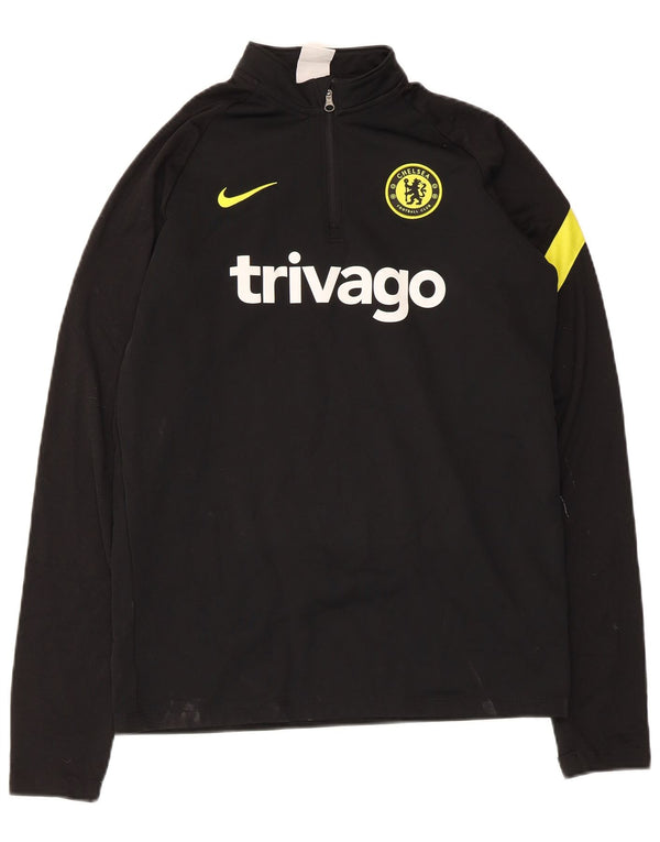 Nike Jungen Chelsea FC Grafik-Pullover-Trainingsanzug-Oberteil, 13–14 Jahre, XL, Schwarz