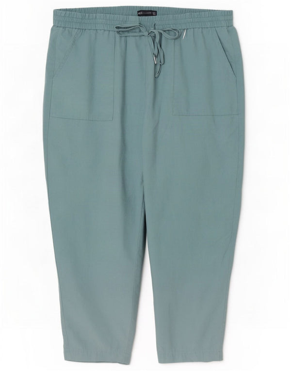 Marks & Spencer Damen-Freizeithose mit hoher Taille, UK 20, 2XL, W38, L26, Blau