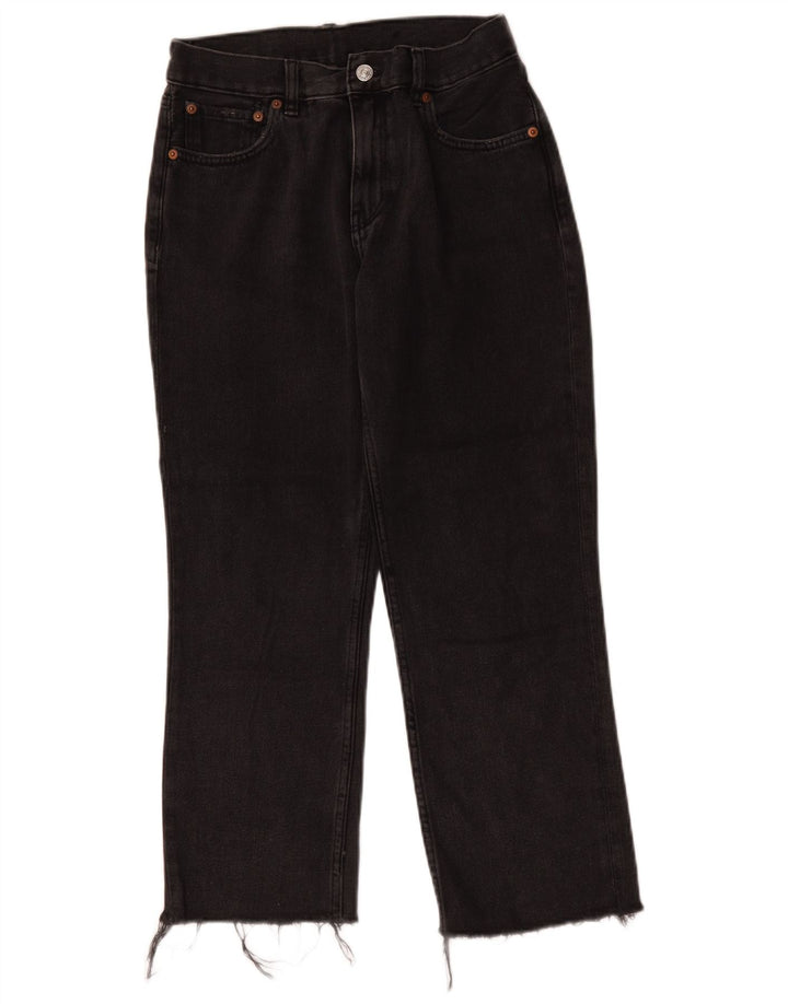 Vintage Damen Straight Jeans W30 L25 Schwarze Baumwolle