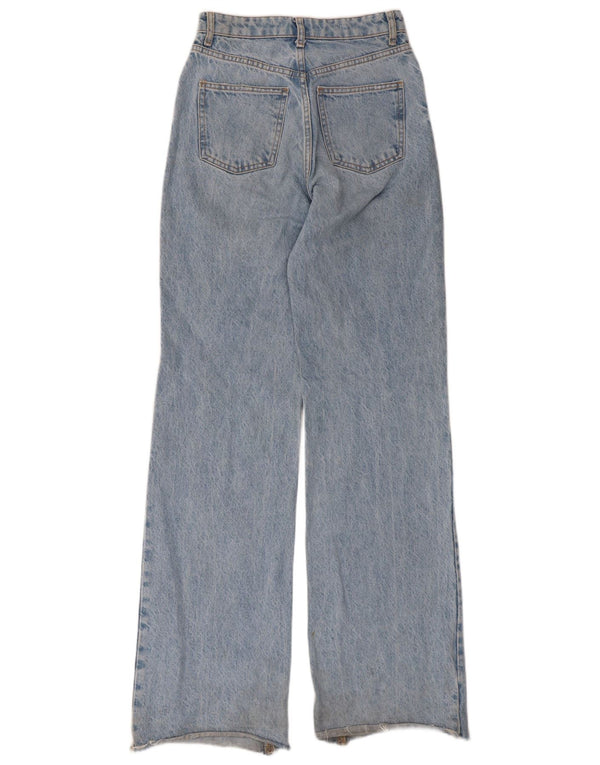 Zara Damen Distressed Jeans mit weitem Bein EU 34 2XS W24 L34 Blaue Baumwolle