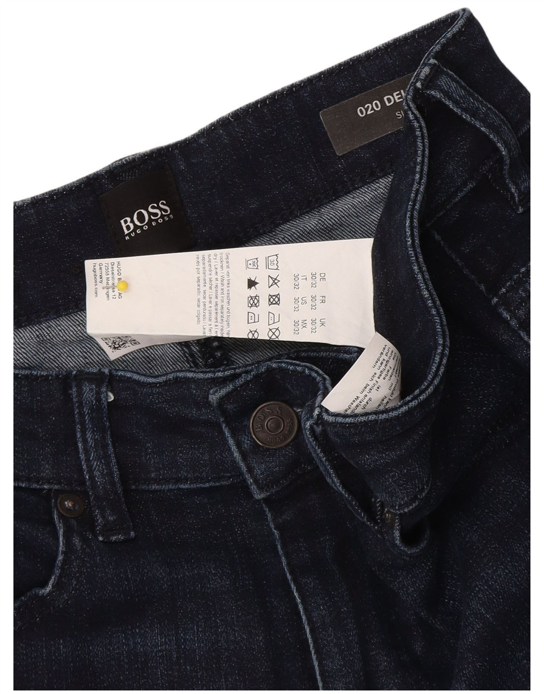 Hugo Boss Herren Stretch Slim Jeans W30 L32 Marineblau Baumwolle
