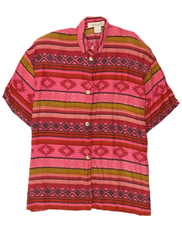 Max&Co. Damen Kurzarmhemd UK 12 Medium Mehrfarbig Geometrisch