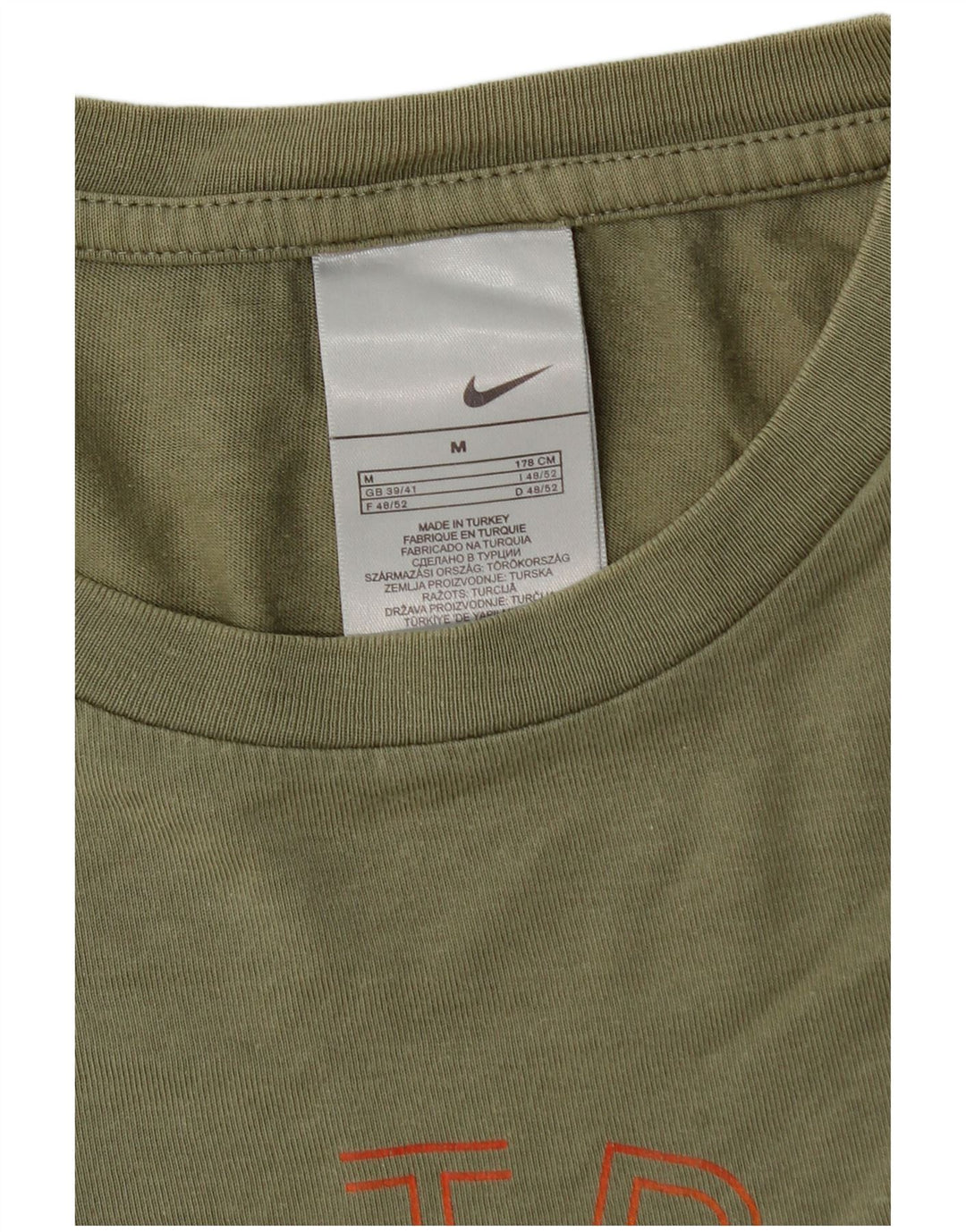 NIKE Herren-T-Shirt mit Grafik, UK 39/41, mittlere Khaki-Baumwolle