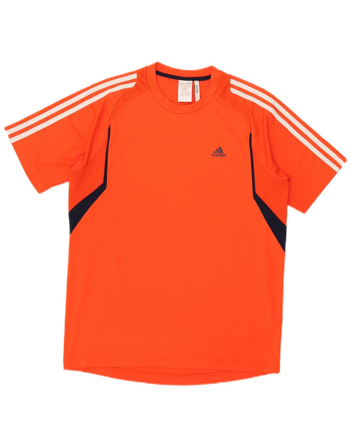Adidas Herren Climalite T-Shirt Top Mittelorange Colourblock Polyester