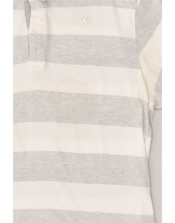 KAPPA Mens Slim Polo Shirt XL Grey Striped Cotton | Vintage Kappa | Thrift | Second-Hand Kappa | Used Clothing | Messina Hembry 