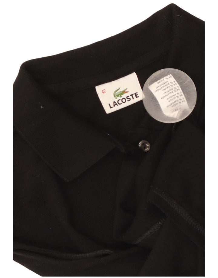 Lacoste Damen ärmellose Hemdbluse Größe 42 große schwarze Baumwolle