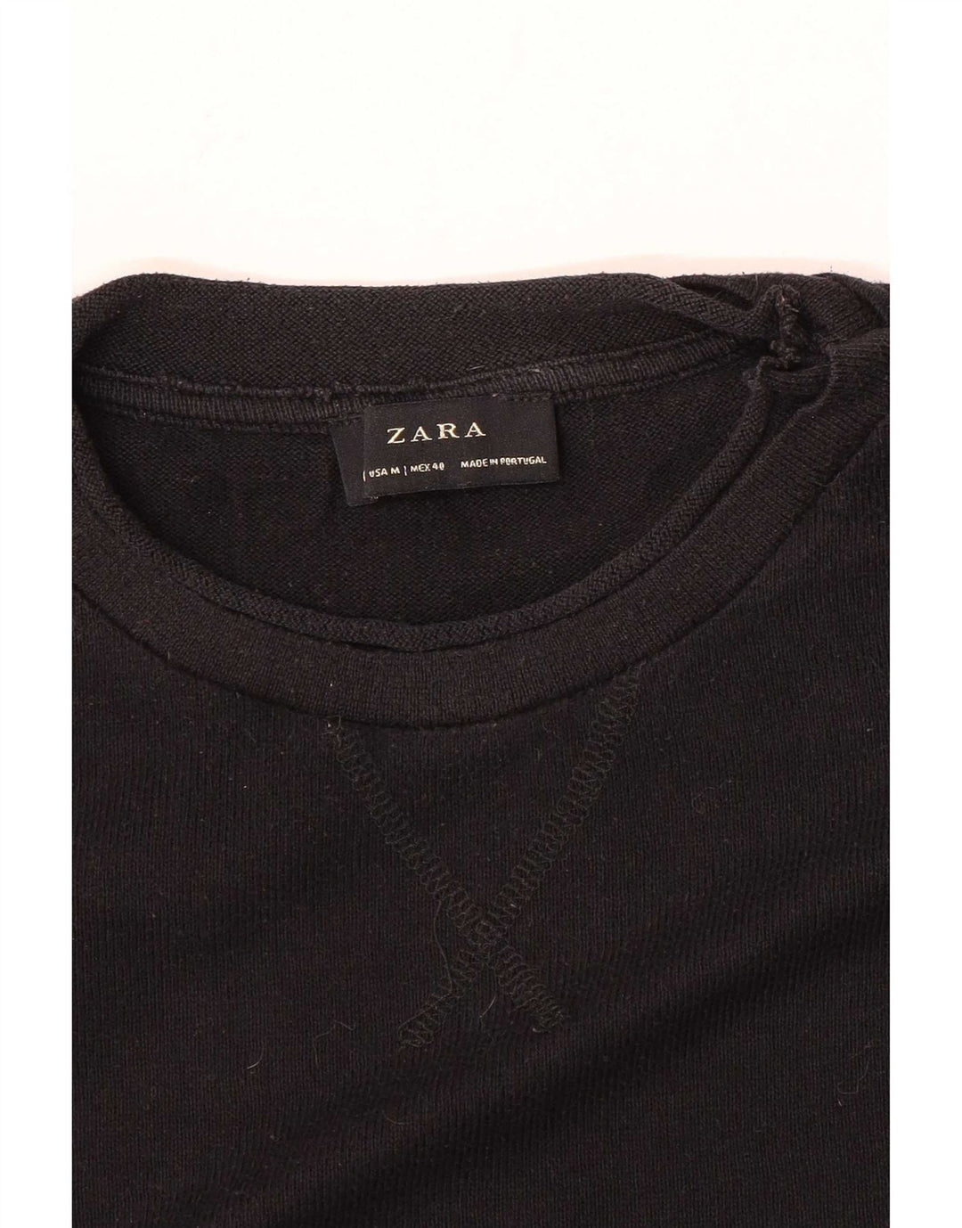 Zara Herren-Pullover mit Rundhalsausschnitt, Mittelschwarz