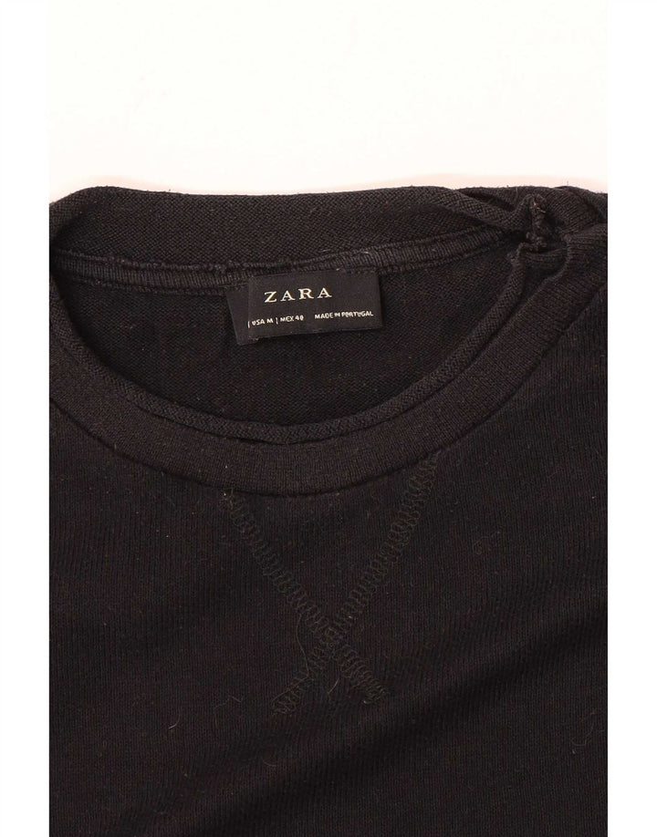 Zara Herren-Pullover mit Rundhalsausschnitt, Mittelschwarz