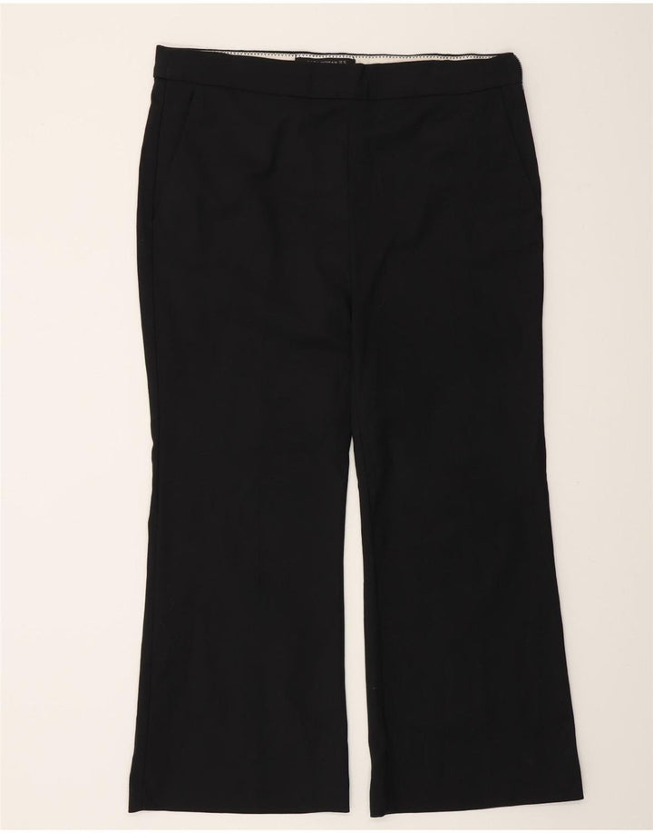 Zara Damen Bootcut Chino Hose IT 42 Large W32 L26 Schwarz