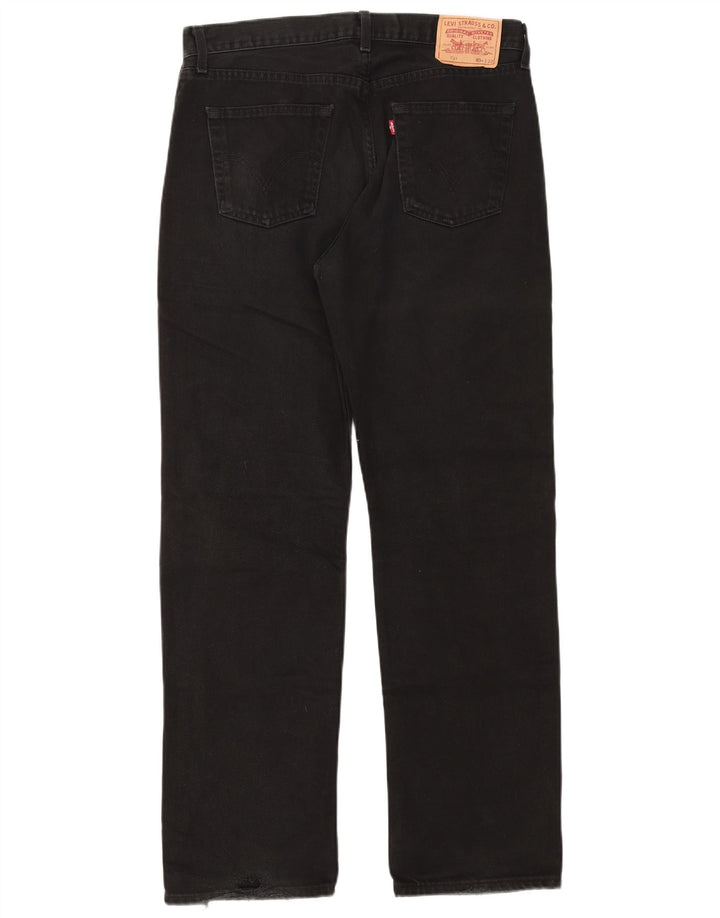 Levi's Herren 751 Straight Jeans W34 L32 Schwarze Baumwolle