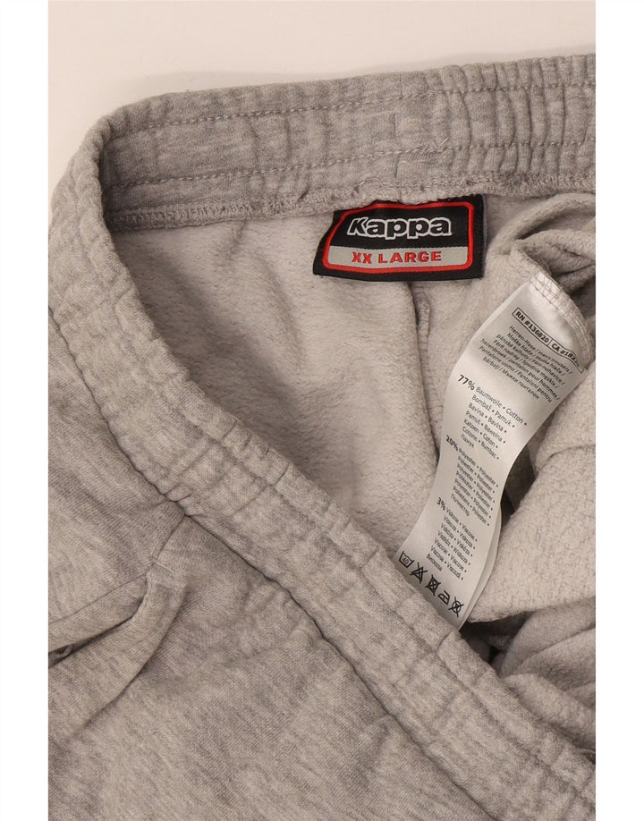 Kappa Herren Grafik-Trainingshose, Jogginghose, 2XL, grau gefleckte Baumwolle