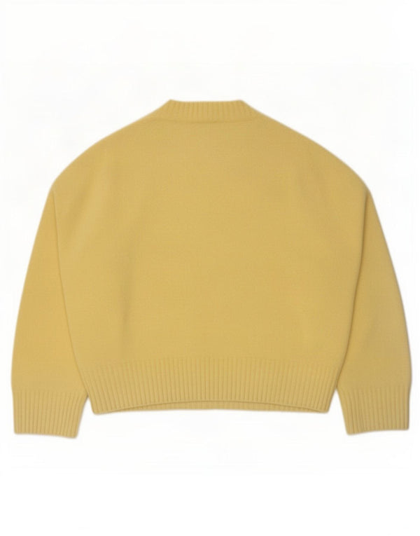 Übergroßer Pullover mit Rundhalsausschnitt von Zara für Damen, UK 14, mittelgelbes Acryl