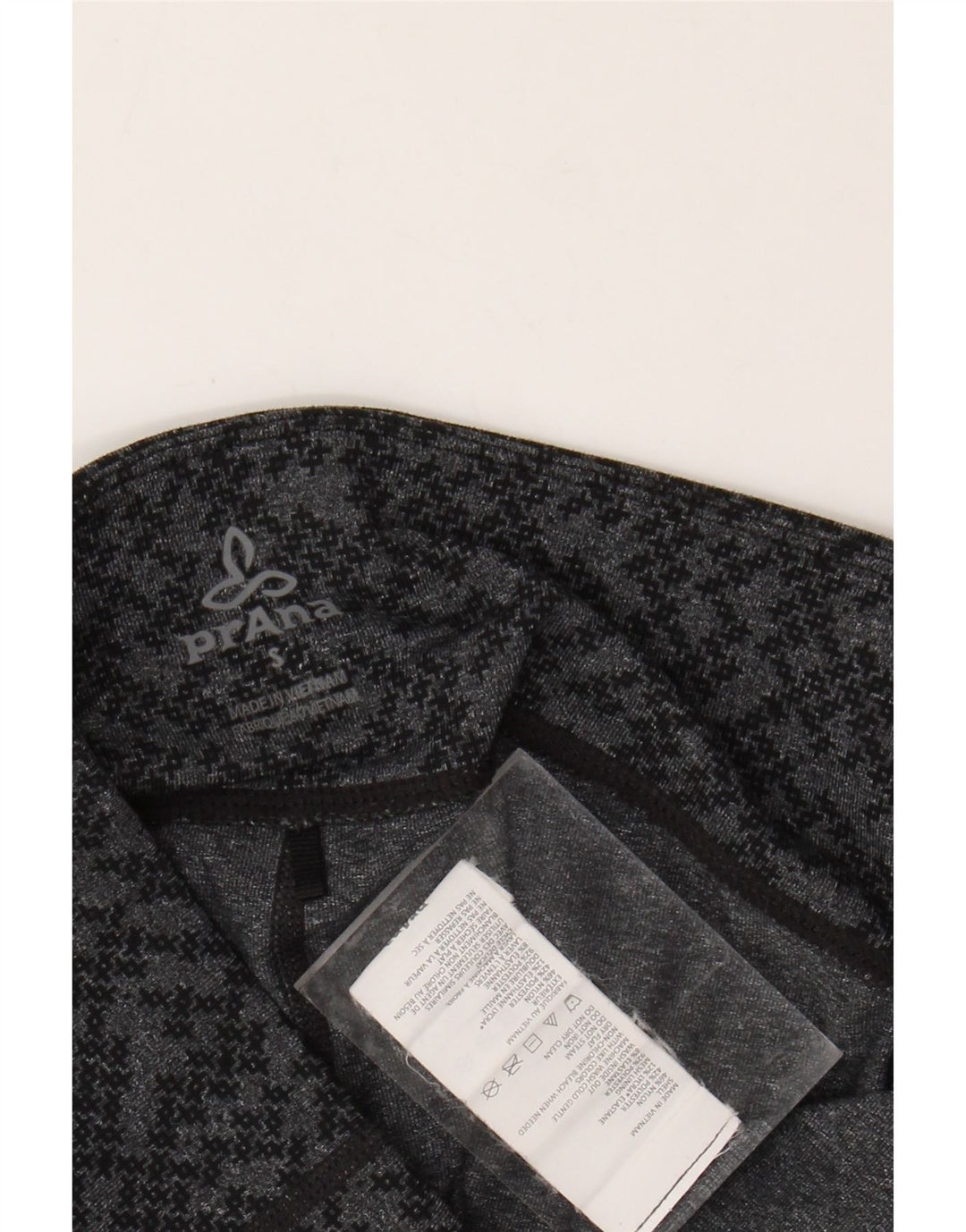 PRANA Damen Leggings UK 8 Small Graues geometrisches Nylon
