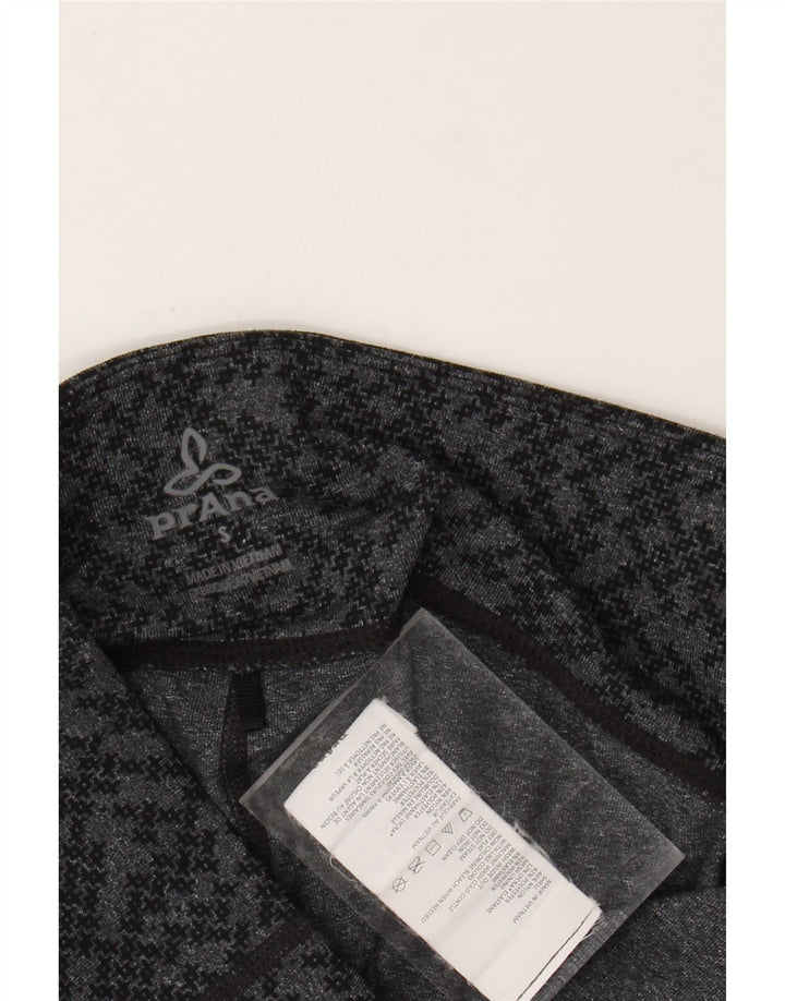 PRANA Damen Leggings UK 8 Small Graues geometrisches Nylon