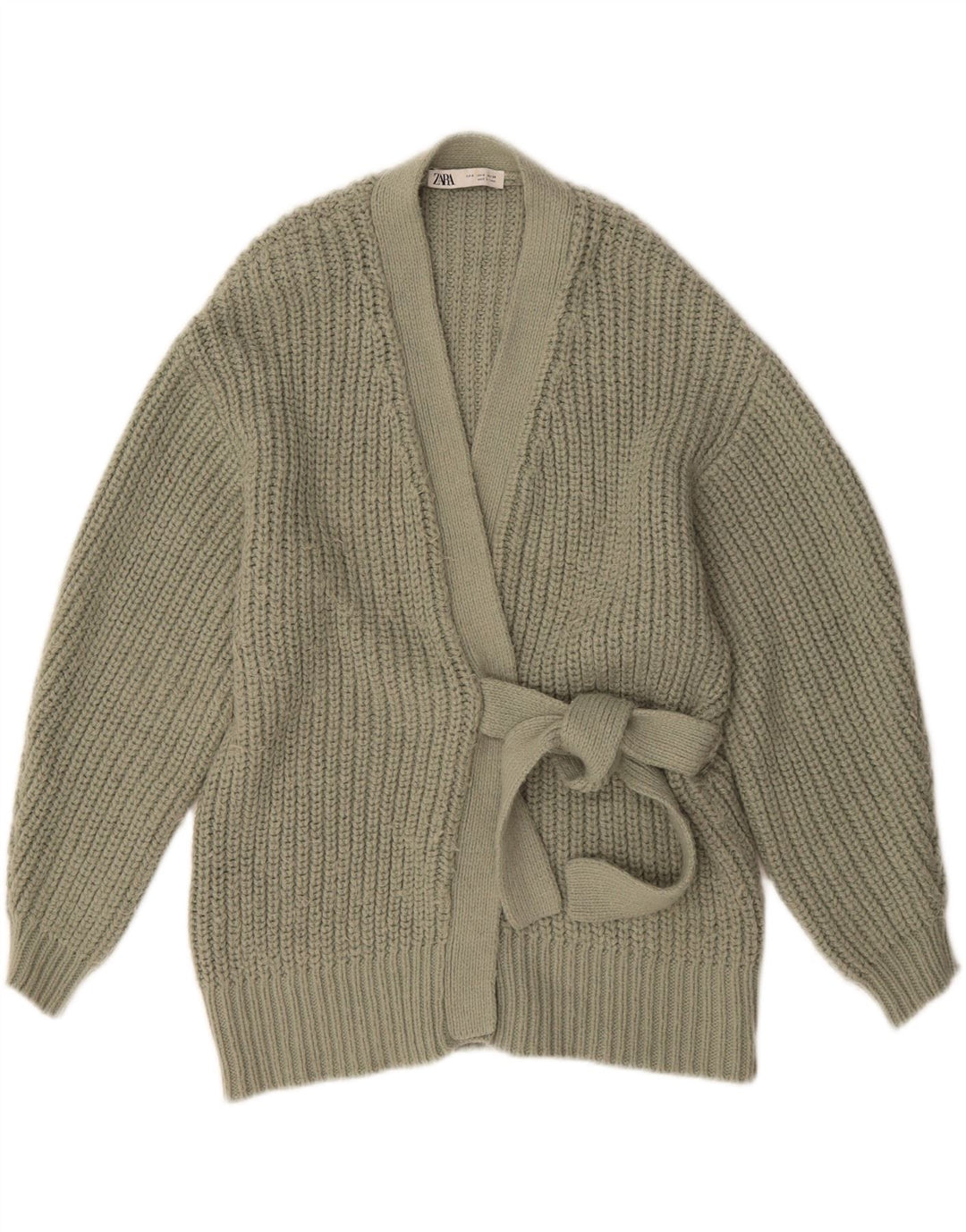 ZARA Womens Oversized Cardigan Sweater UK 10 Small Green Acrylic Vintage Zara and Second-Hand Zara from Messina Hembry 