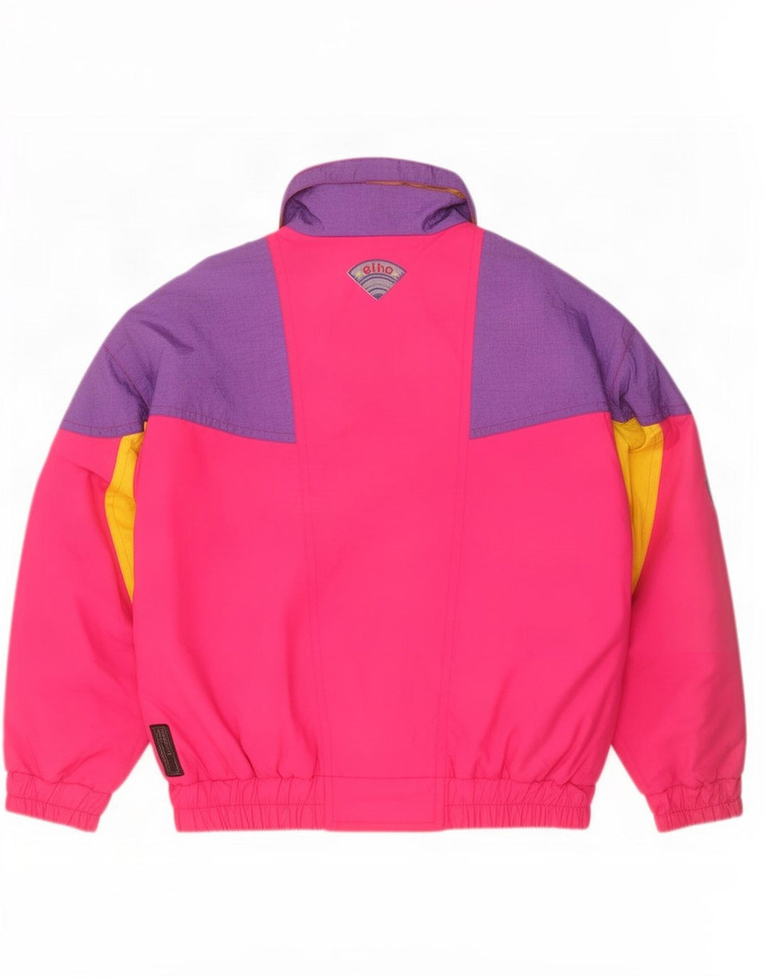 Elho Herren-Skijacke mit lockerer Passform, IT 48, Mittelrosa, Farbblock-Polyester