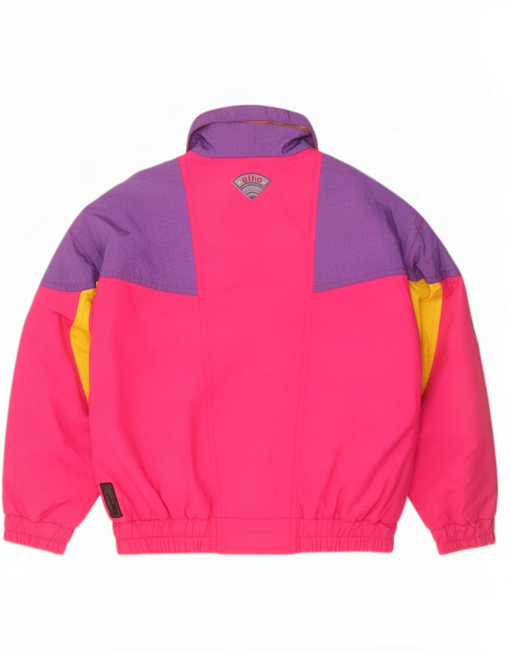 Elho Herren-Skijacke mit lockerer Passform, IT 48, Mittelrosa, Farbblock-Polyester