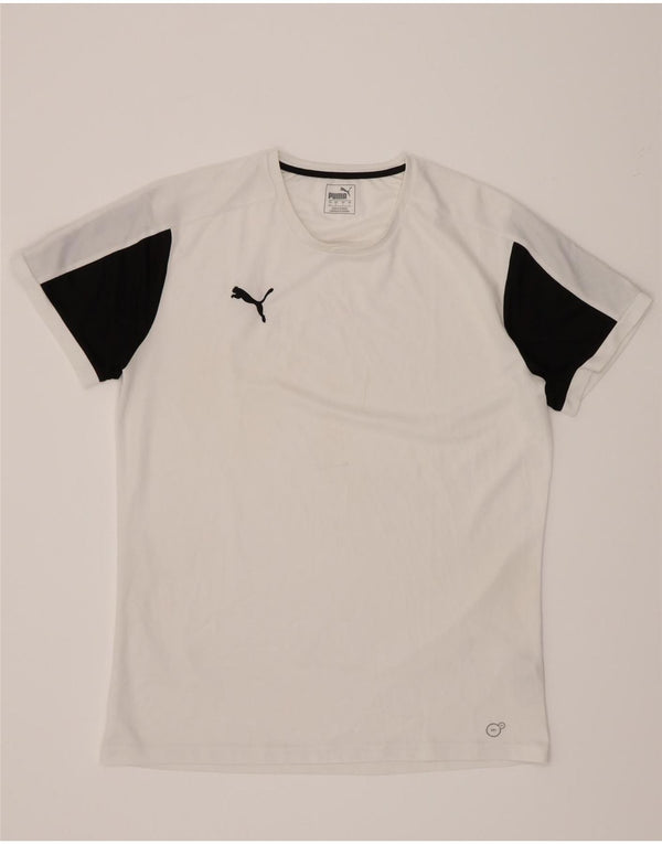 Puma Herren T-Shirt Top Large Weiß Colourblock Polyester