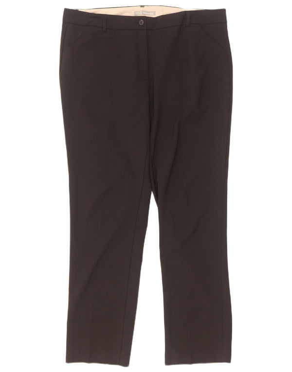 Marks & Spencer Damen Gerade Freizeithose UK 16 Large W36 L31 Schwarz