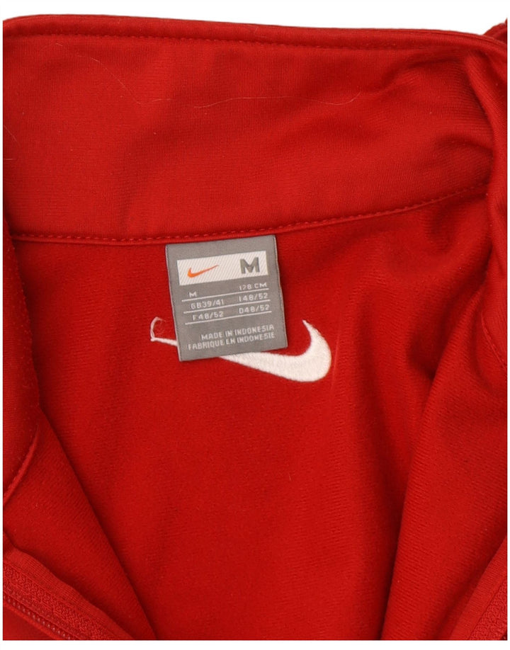 Nike Herren-Trainingsanzug-Top-Jacke, Mittelrot, Farbblock