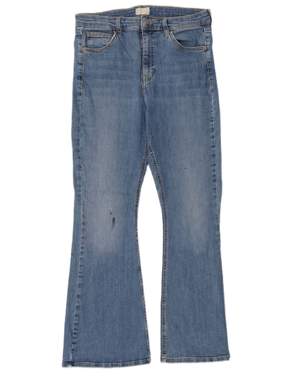 Topshop Damen Jamie High Waist Flared Jeans UK 14 Large W32 L30 Blau