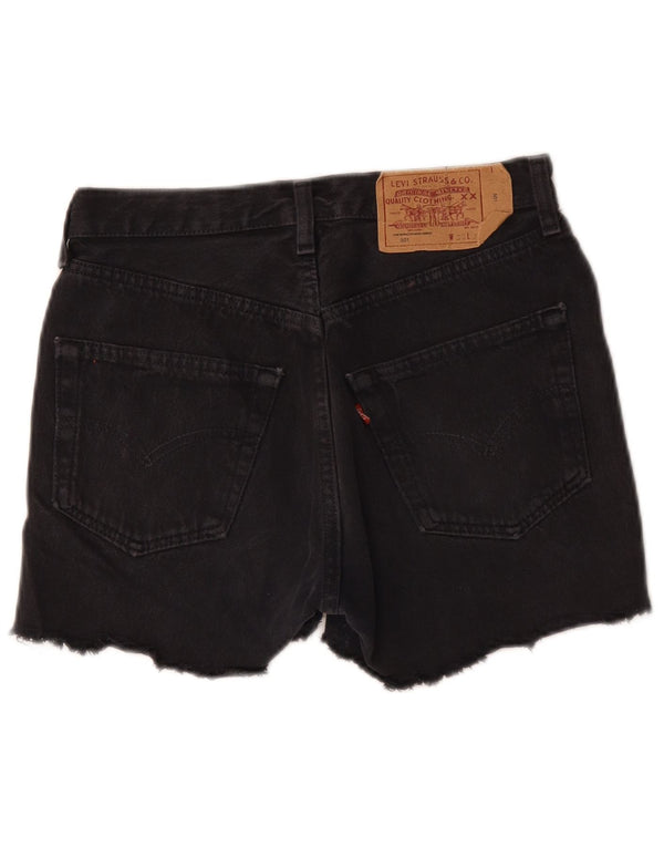 Levi's Damen Denim-Hotpants mit hoher Taille, W30, Größe L, Schwarz, Baumwolle
