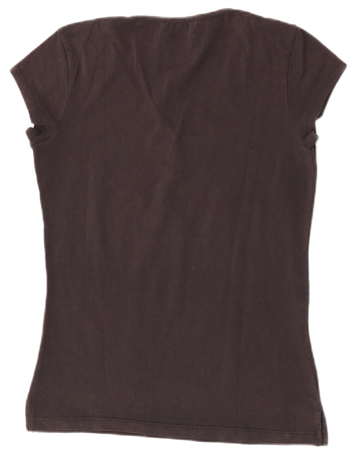 Adidas Damen T-Shirt Top UK 14 Medium Schwarz
