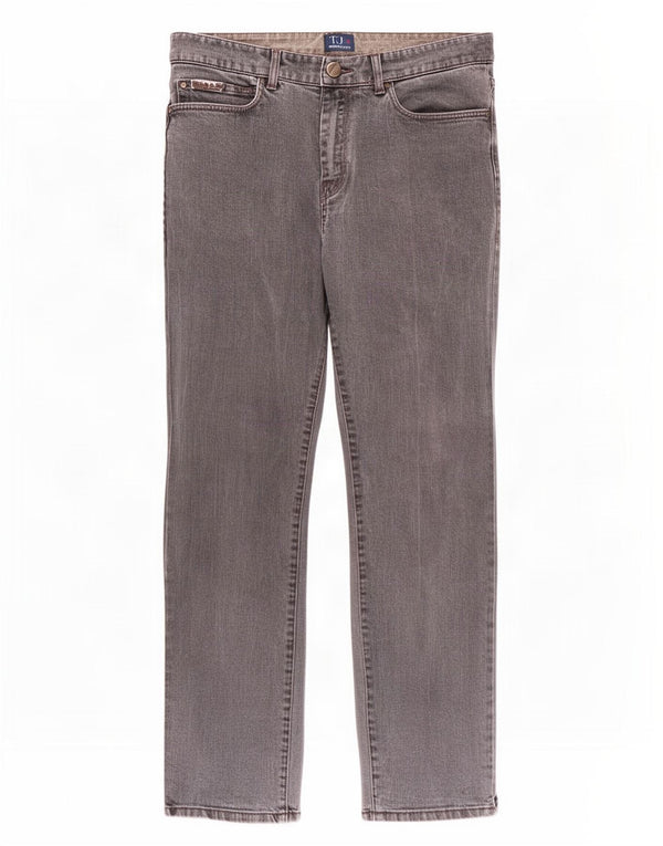 Trussardi Herren Straight Jeans W32 L32 Graue Baumwolle
