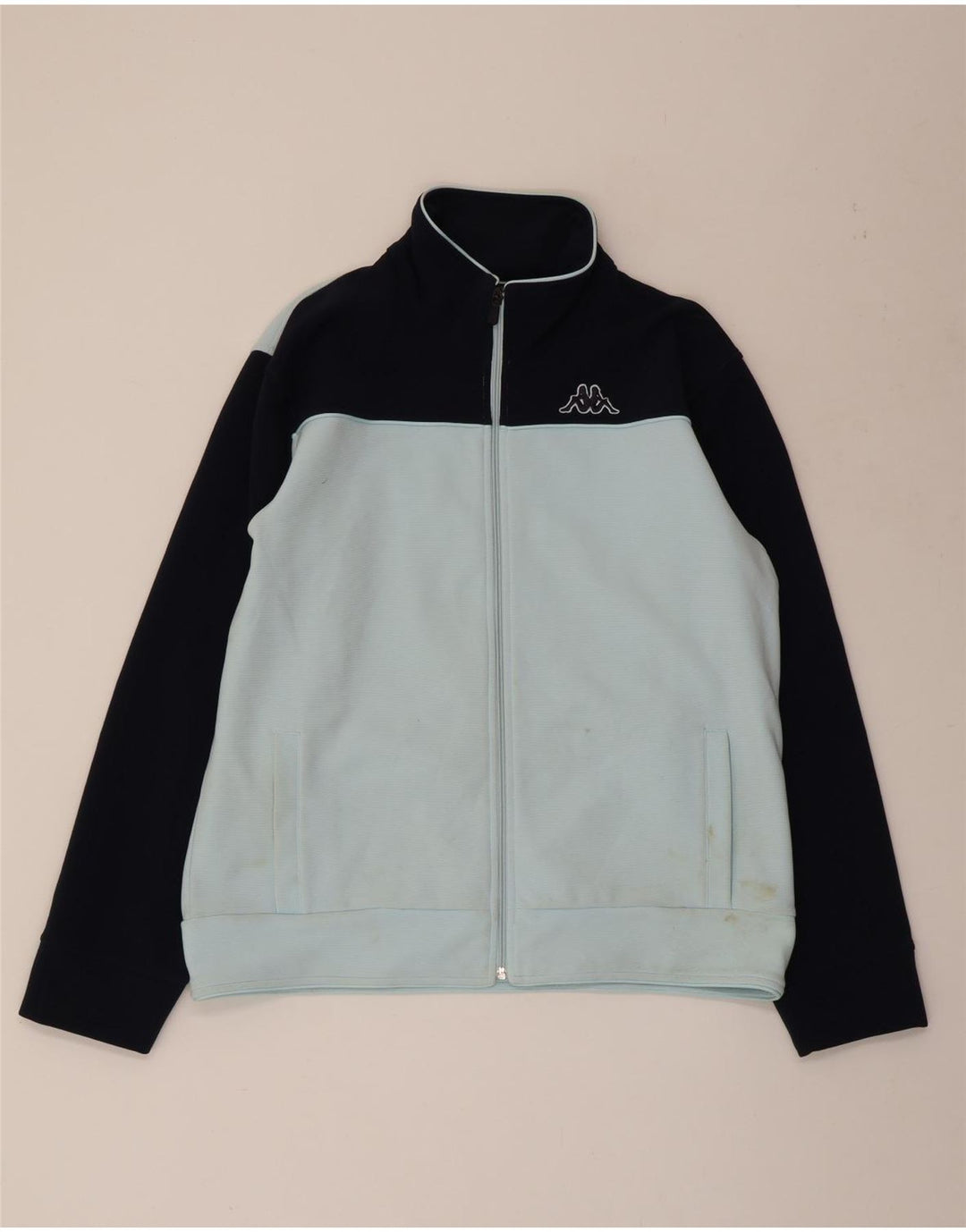 KAPPA Damen-Trainingsanzug-Top-Jacke UK 18 XL Blaues Colourblock-Polyester